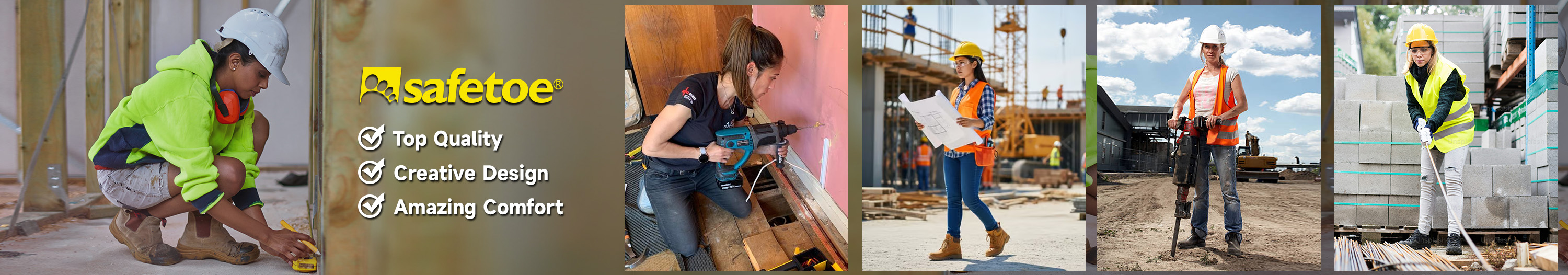Women Safety Shoes & Work Boots Frauen Sicherheitsschuhe und Arbeitsstiefel