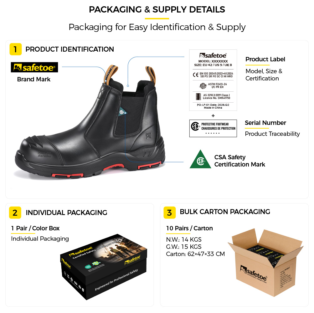 M-8025NBK Metal-Free Safety Boots Packaging Schutzkonstruktion