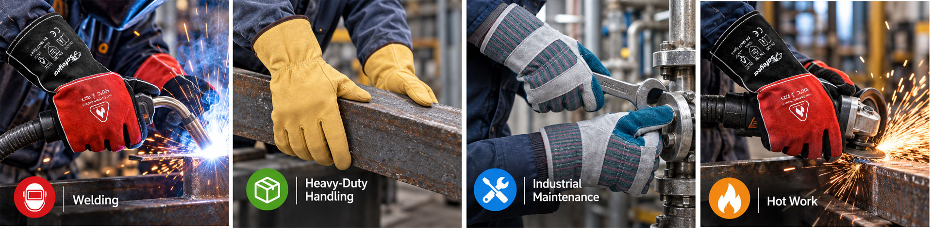 Safeyear Leather & Welding Work Gloves Arbeitshandschuhe aus Leder für Schweißen, Heißarbeiten, schwere Handhabung und industrielle Wartung