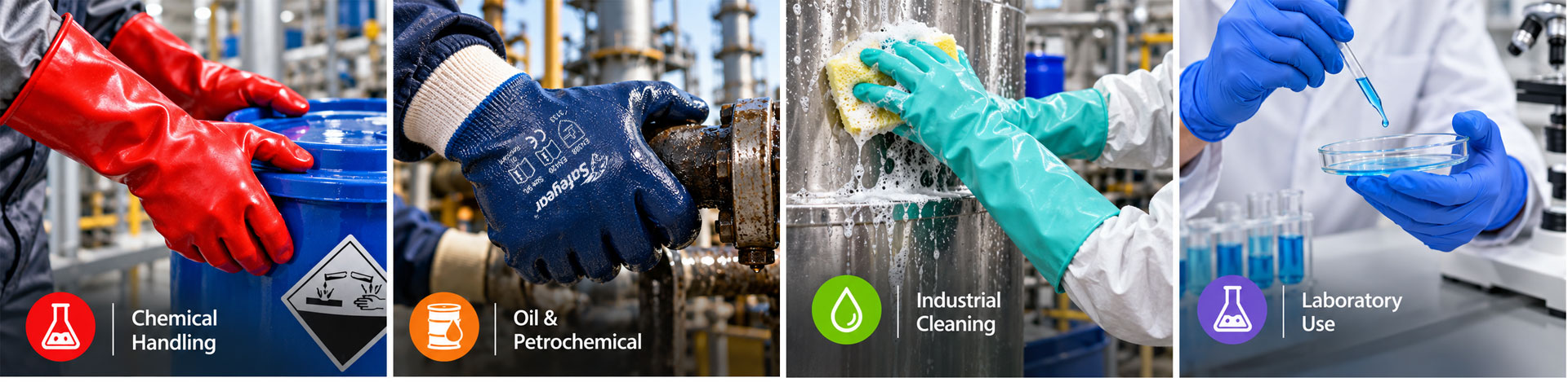 Safeyear Chemical & Oil Resistant Gloves Chemikalien- und ölbeständige Handschuhe für den Umgang mit Chemikalien, petrochemische Arbeiten, industrielle Reinigung und Laborgebrauch