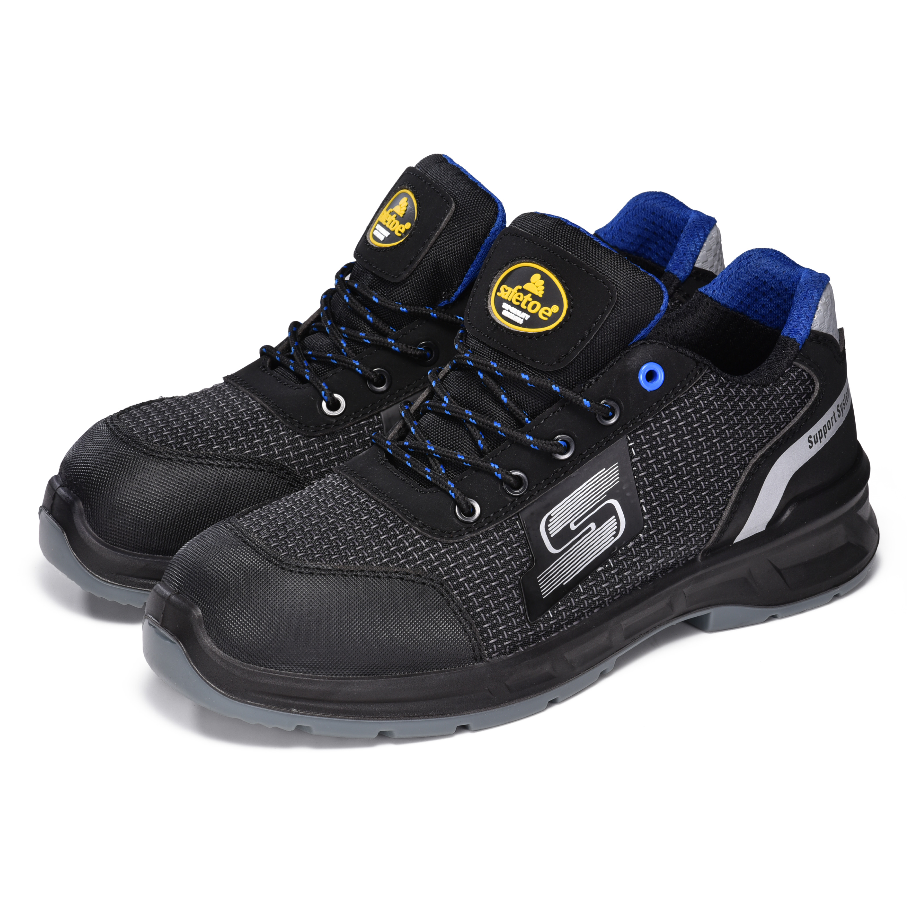Low-Cut-Schnür-Sicherheitssneaker aus Verbundstoff mit Zehenkappe für Herren und Damen, L-7512, Blau