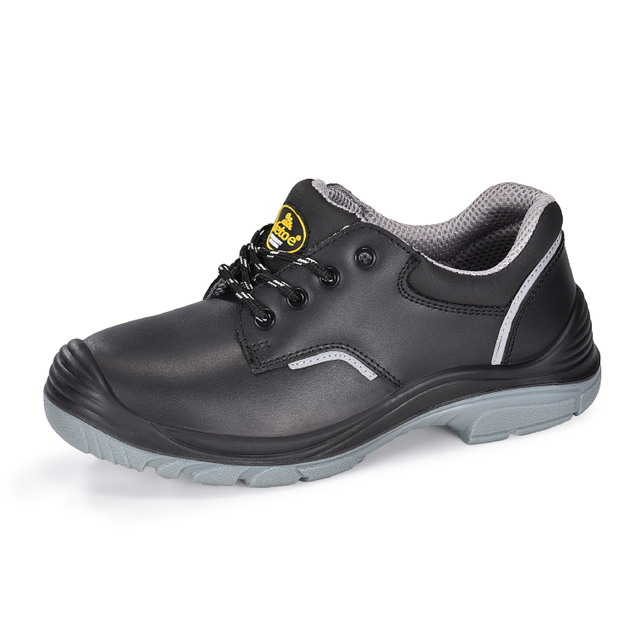 S3 Glattleder-Arbeiterschuhe mit Stahlkappe und Stahlzwischensohlenplatte L-7163 Glatt