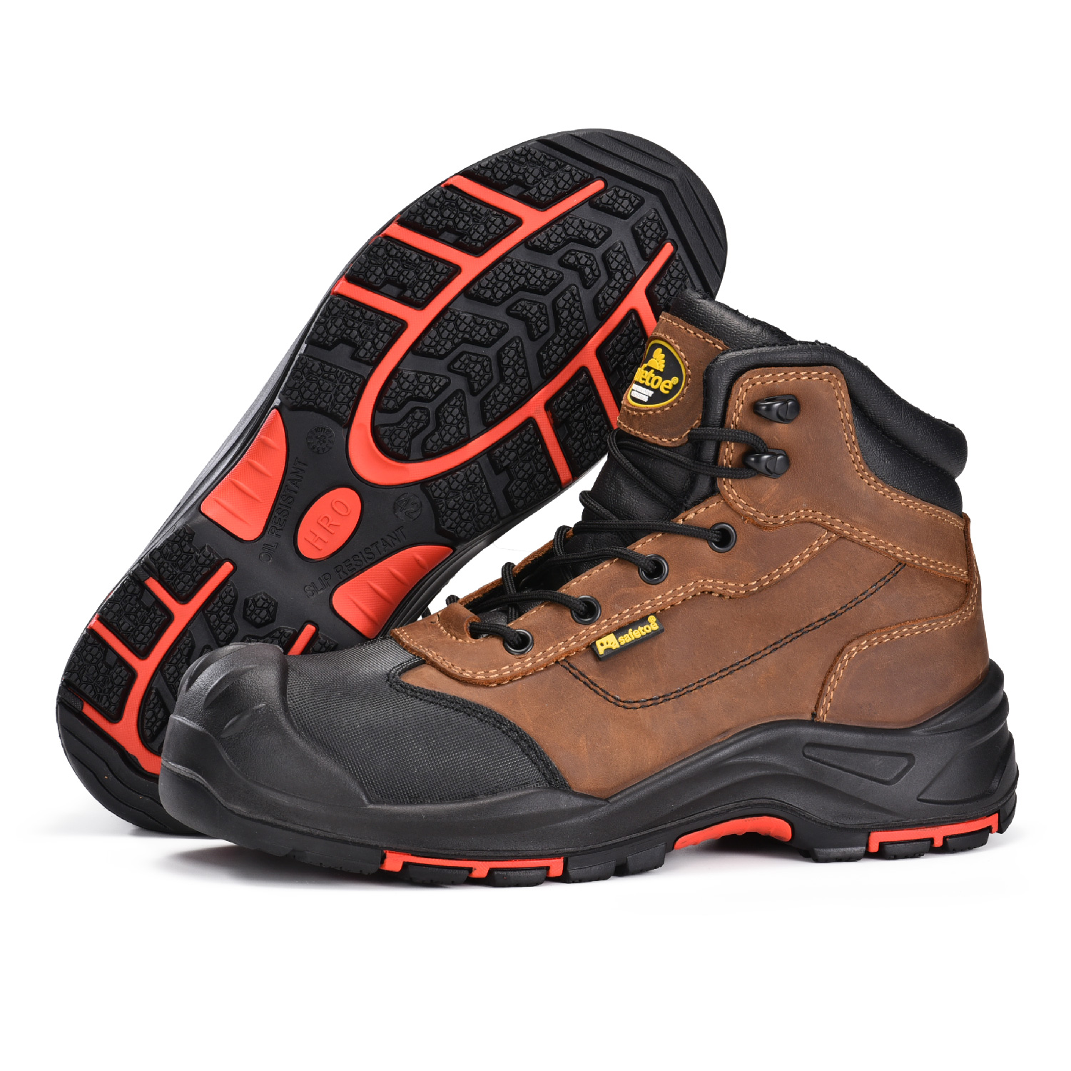 Am bequemsten Nubuck Leder-Schlupfsicherheitsstiefel mit zusammengesetzten Zeh für Männer M-8563