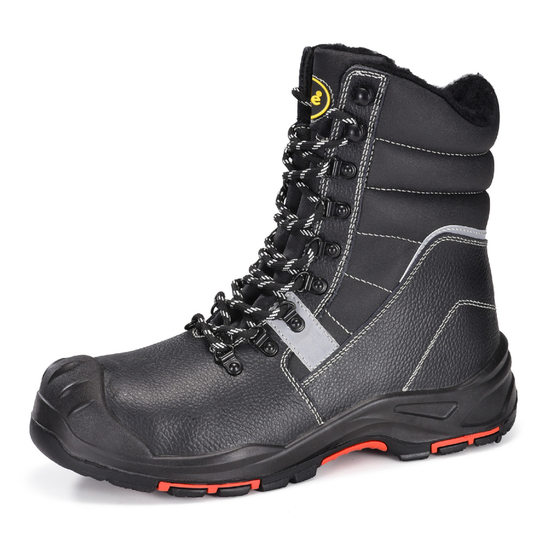 Stahlzehen Winter Sicherheitsstiefel mit warmem Lammfell aus H-9439 ausgekleidet