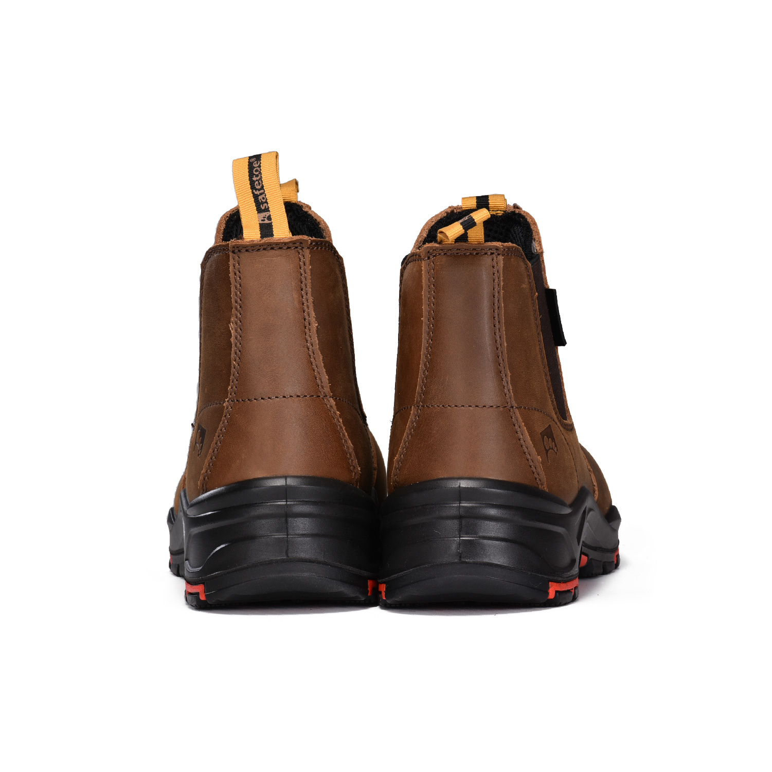 Ready Stock Herren Leder Safety Chelsea Composite Toe Slip On Ankle Dealer Stiefel M-8025NBO