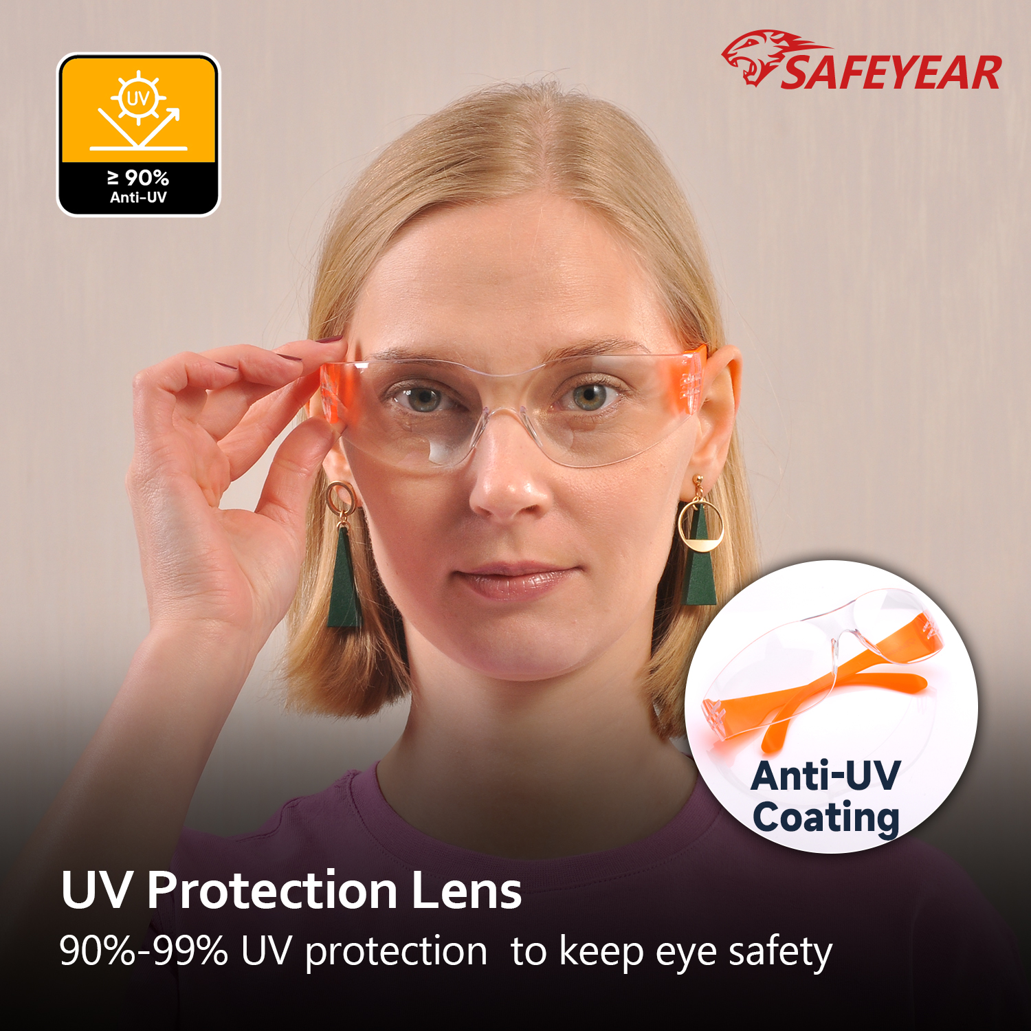 Augenschutzsicherheit Brille SG001 Orange