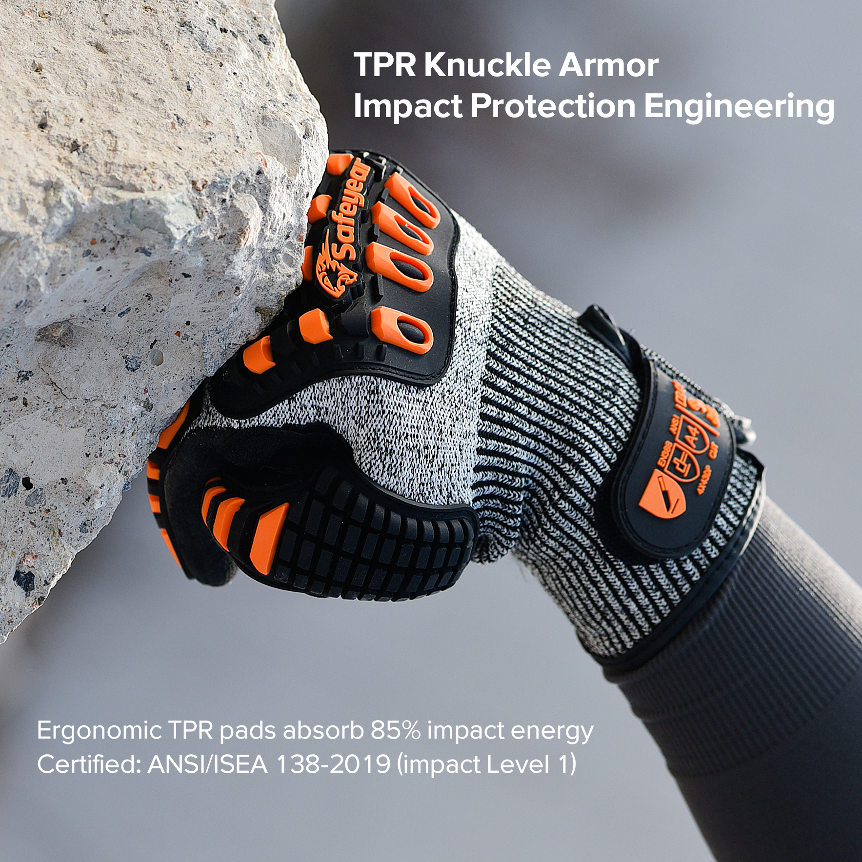 Fabrikarbeit Handschuhe Schnitt resistente mechanische Handschuhe TPR9004 Orange