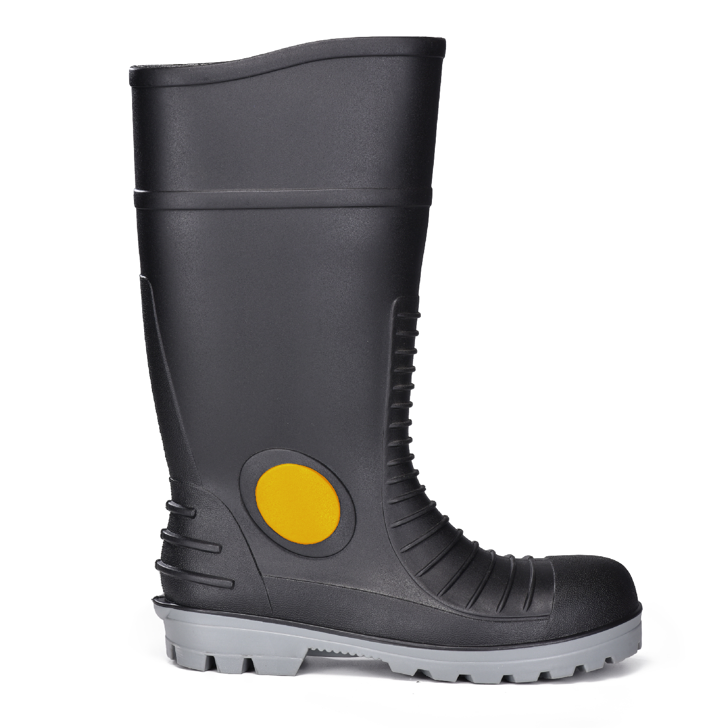 Wasserdichte PVC-Sicherheitsregenstiefel mit Stahlkappe und Stahlplatte W-6055