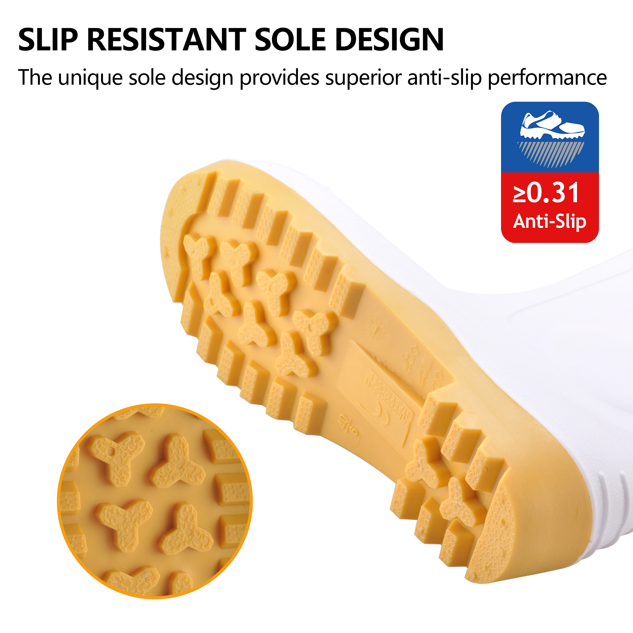 PVC-Gummistiefel für die Reinigung und nasse Industrieumgebungen W-6037 Weiß AquaPioneer