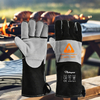 Hitzebeständige Handschuhe für Schweißhandschuhe, Leder, Rindsleder, FL-1023, Schwarz und Grau