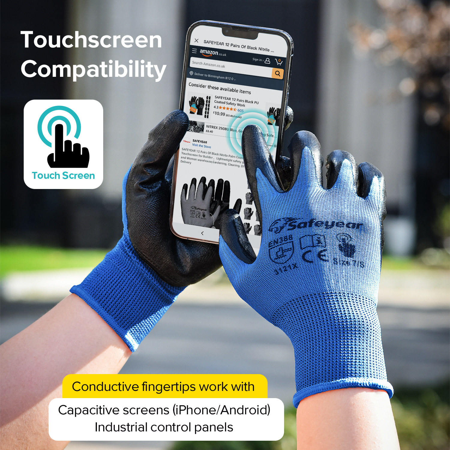 EN 388 3121X Schutzhandschuhe für Montage und Lagerhandhabung N1552 Guarder Max Blau