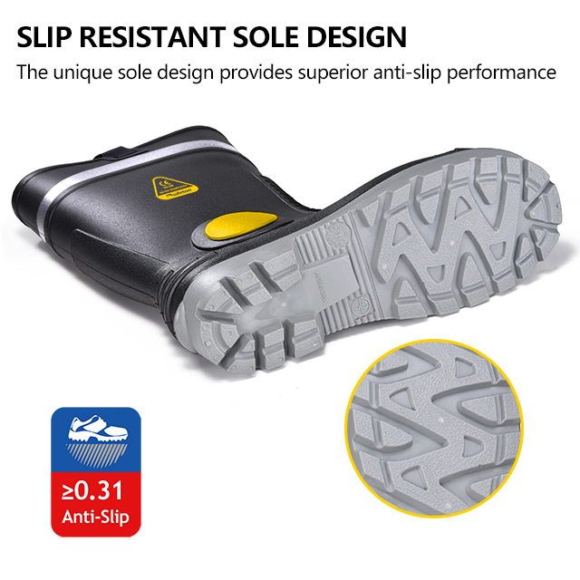 Regenstiefel für Mann wasserdichte S5 Stahlzehen PVC-Stiefel W-6055 Aqua Guarder