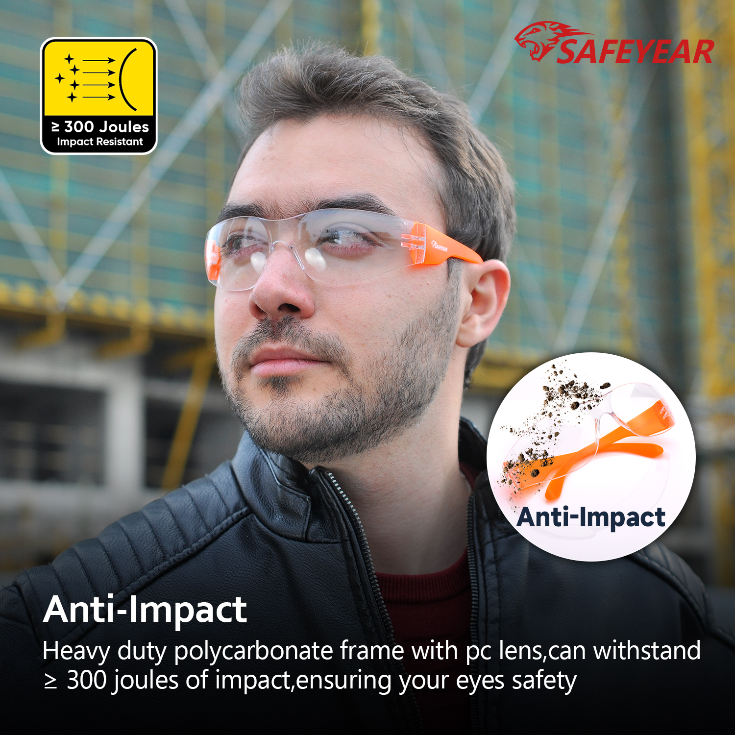 Augenschutzsicherheit Brille SG001 Orange