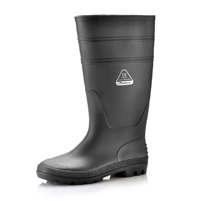 PVC-Regengummi-Stiefel W-6036 Schwarz