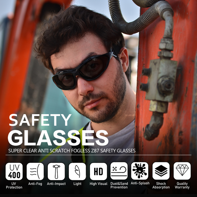 Schwarze Linsensicherheit Sonnenbrille SG002 Schwarz