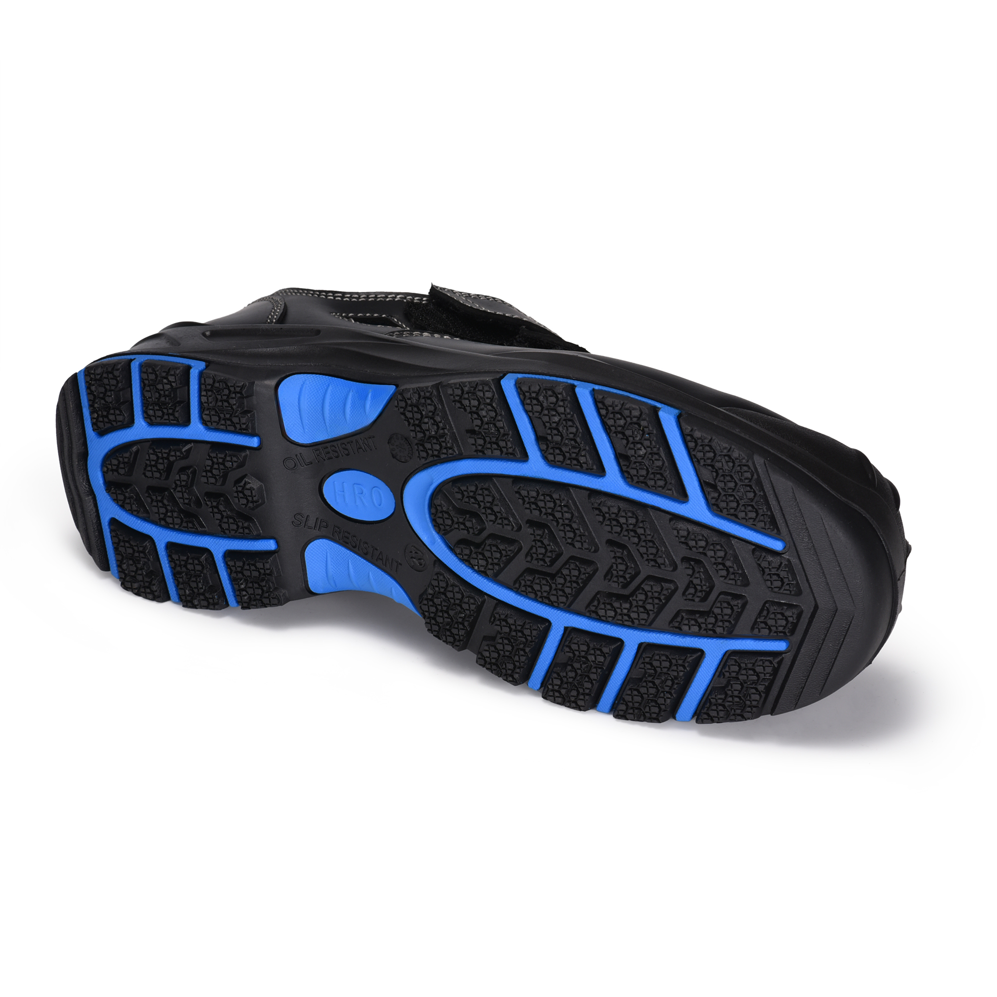 Sandalen Arbeitsschuhe Klettverkleidung L-7585 Blau / Metall frei