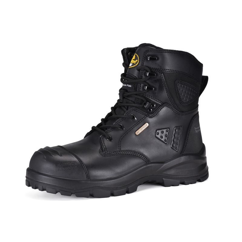 Bergbausicherheitsstiefel Verbundzehen wasserdichte Membran M-8580 Schwarz