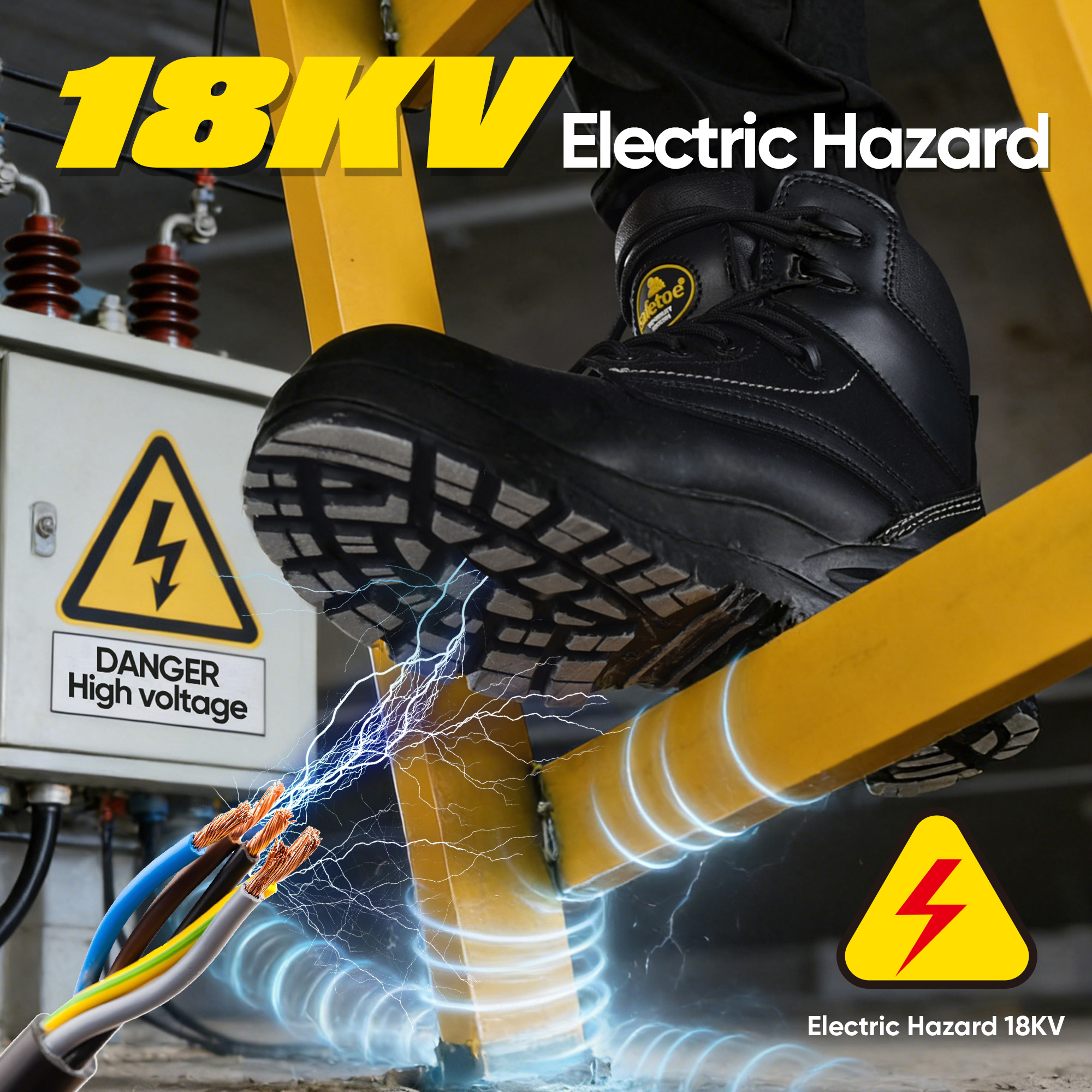 LG-Arbeitsstiefel mit Ladder-Grip-Außensohle, M-8356RBLG VoltLock, mit der besten EH-Einstufung für elektrische Gefahren