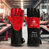  Lederhandschuhe Hitzebeständige Schweißhandschuhe FL-1023 Schwarz & Rot