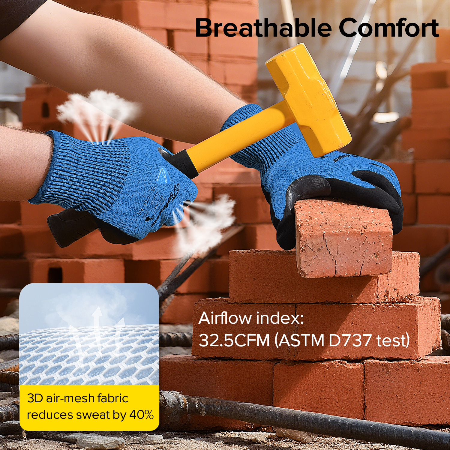 Bauarbeitshandschuhe Schnittfeste Sicherheitsarbeitshandschuhe PD8045 Blau