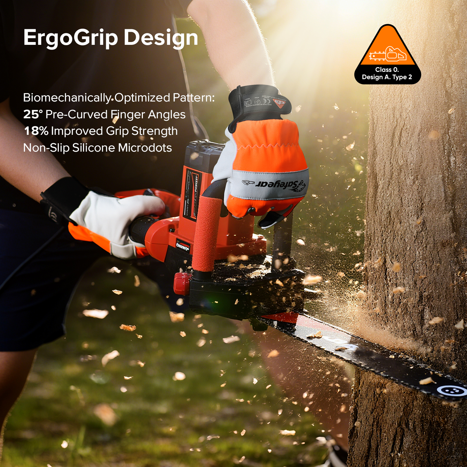 Forst-Kettensägenhandschuhe für den professionellen Holzeinschlag | EN 11393