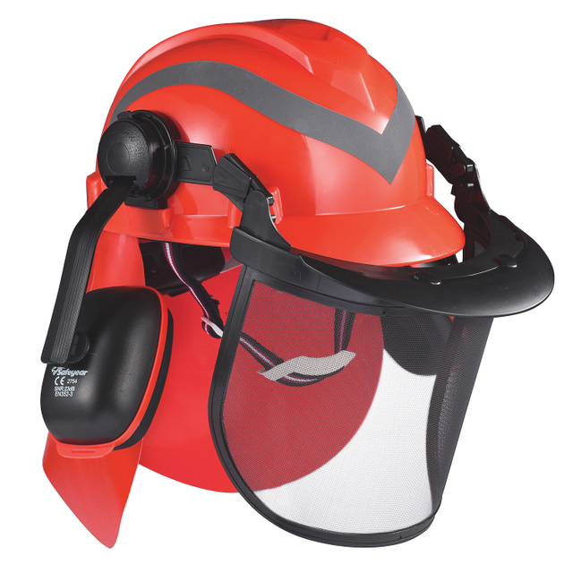Sicherheitshelme & Gesichtsschild & Ohrschützer M-5009 Rot