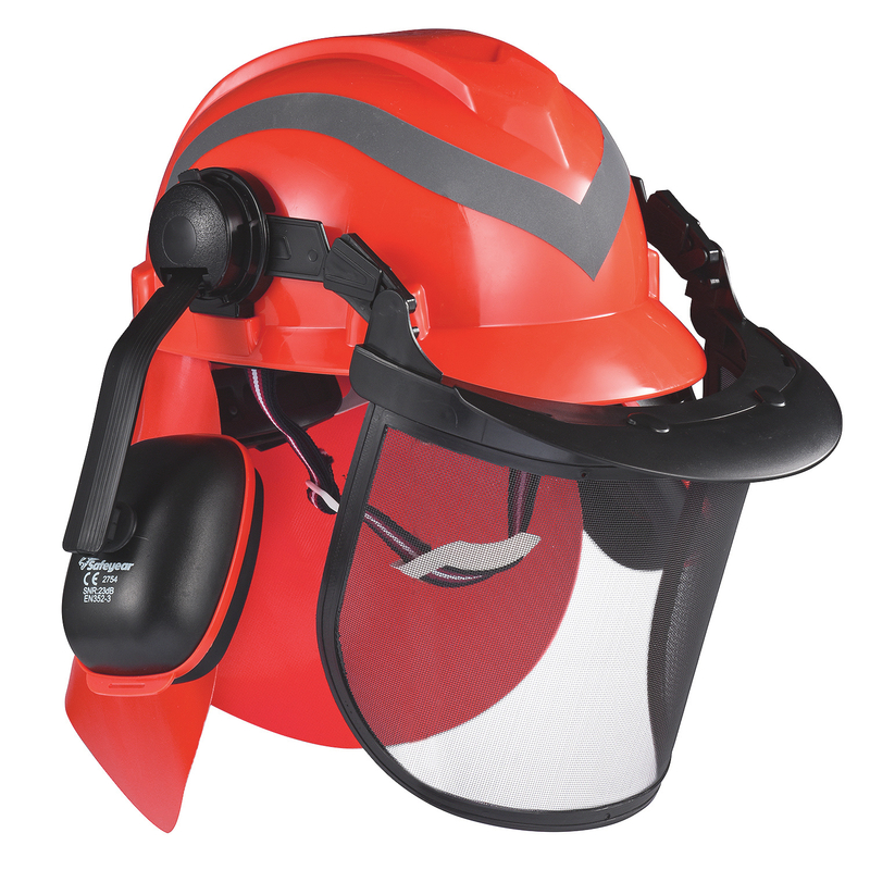 Sicherheitshelme & Gesichtsschild & Ohrschützer M-5009 Rot