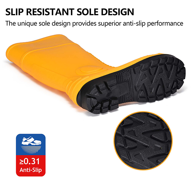 PVC Gum Stiefel wasserdicht W-6055 Gelb