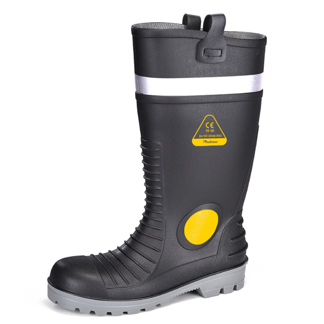 Regenstiefel für Mann wasserdichte S5 Stahlzehen PVC-Stiefel W-6055 Aqua Guarder