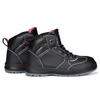 Damen-Arbeitsstiefel aus schwarzem Rindsleder mit Sicherheitsstahlkappe M-8516, glatt