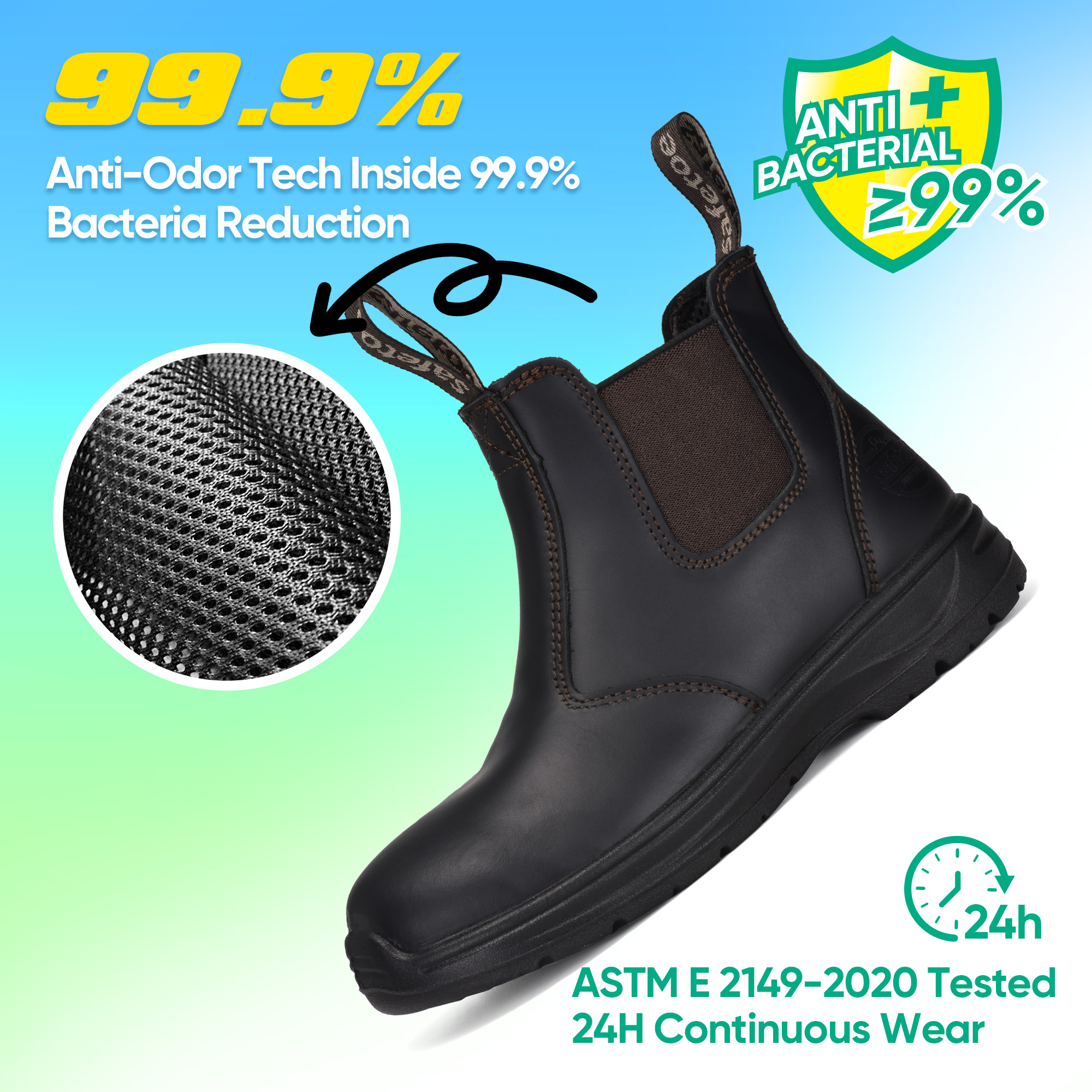 Frauen ohne Slip-Arbeit Schuhe Beste Stahlzehen ziehen Frauen Arbeitstiefel M-8025W