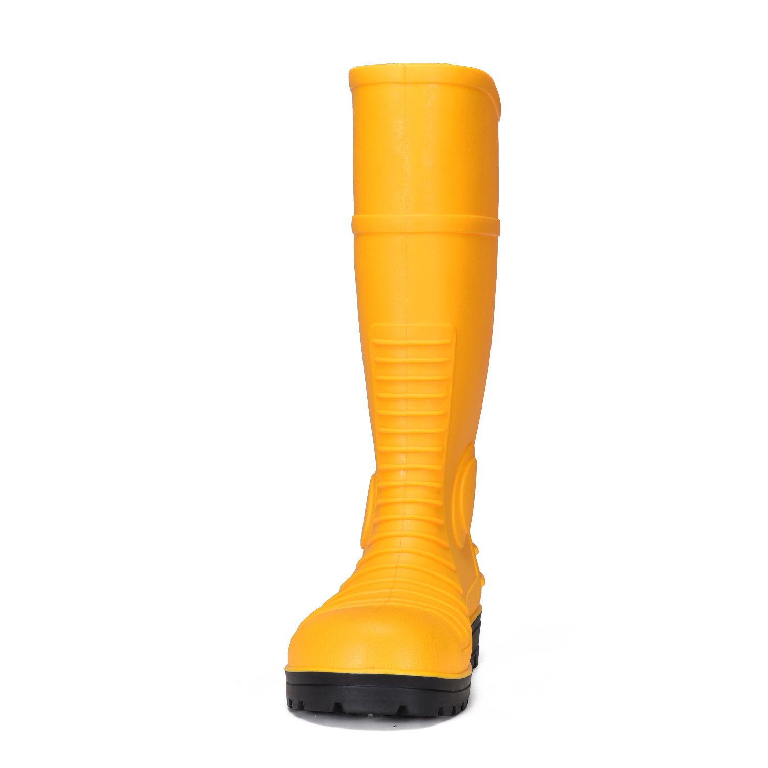 Gelbe Bergbau-PVC-Sicherheitsregenstiefel mit Stahlkappe W-6055 Gelb