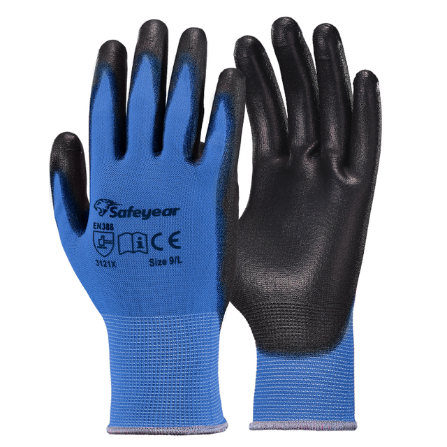 PU-beschichtete Hochleistungs-Arbeitshandschuhe PN8003 Blau
