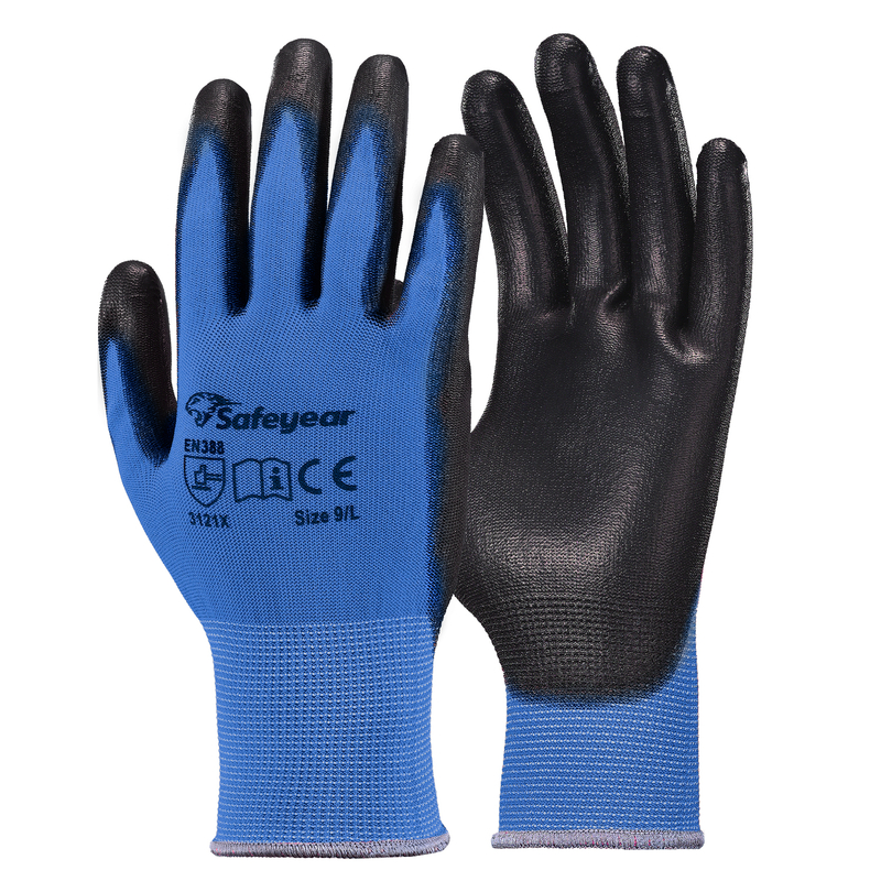 PU-beschichtete Hochleistungs-Arbeitshandschuhe PN8003 Blau
