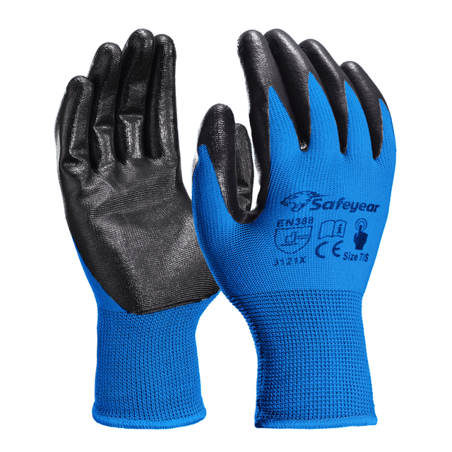 Nitrilbeschichtete Sicherheitsarbeitshandschuhe N1552 Blau