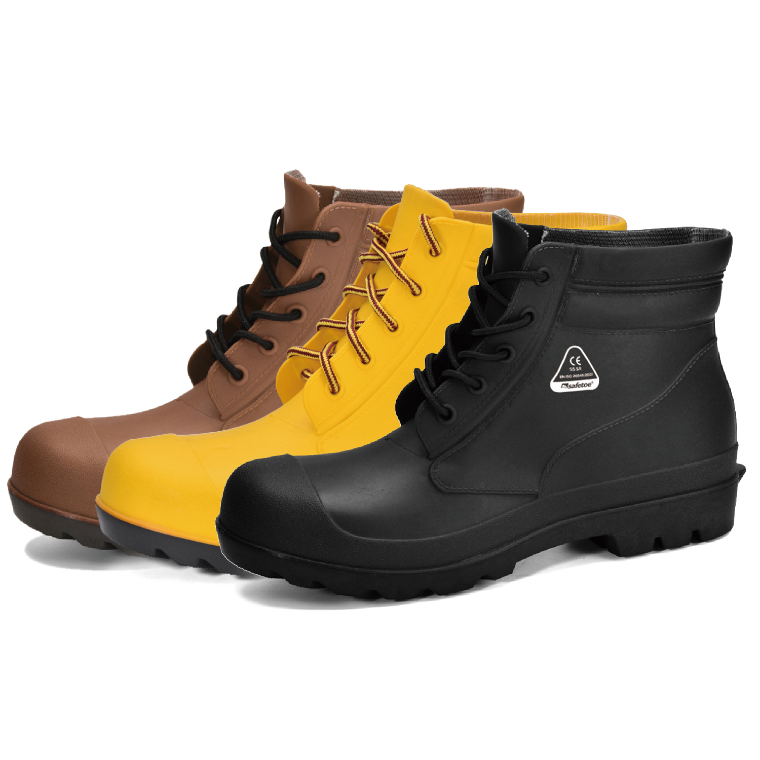 Niedrige Herren-Regenstiefel W-6050 Braun SteelGuarder