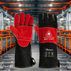  Lederhandschuhe Hitzebeständige Schweißhandschuhe FL-1023 Schwarz & Rot