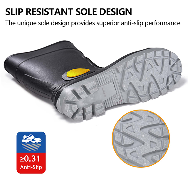 Gummi-Gummi-Stiefel wasserdicht W-6055 Schwarz
