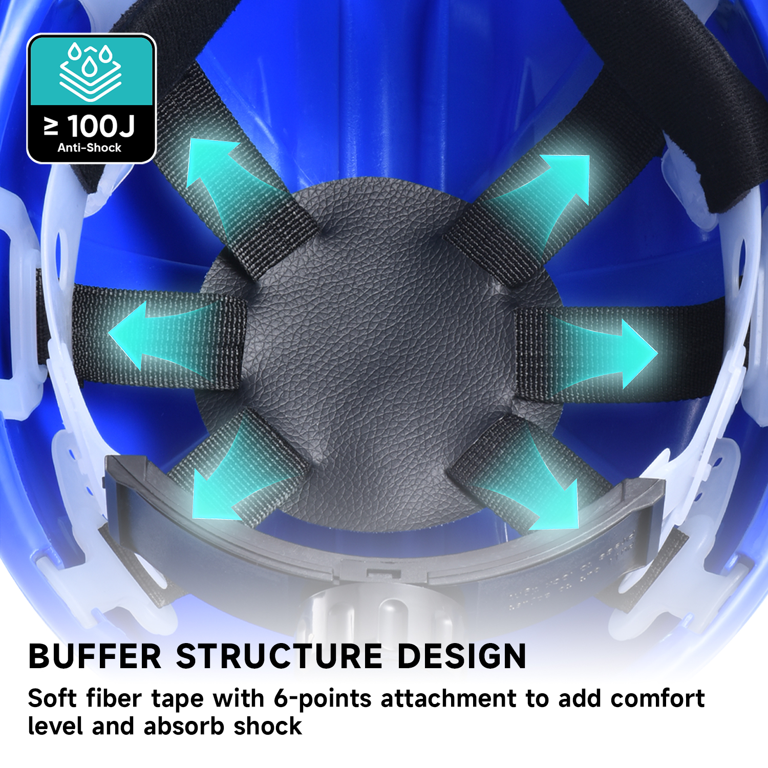 Blauer Reflexionstyp Sicherheitshelm W-036 Blau