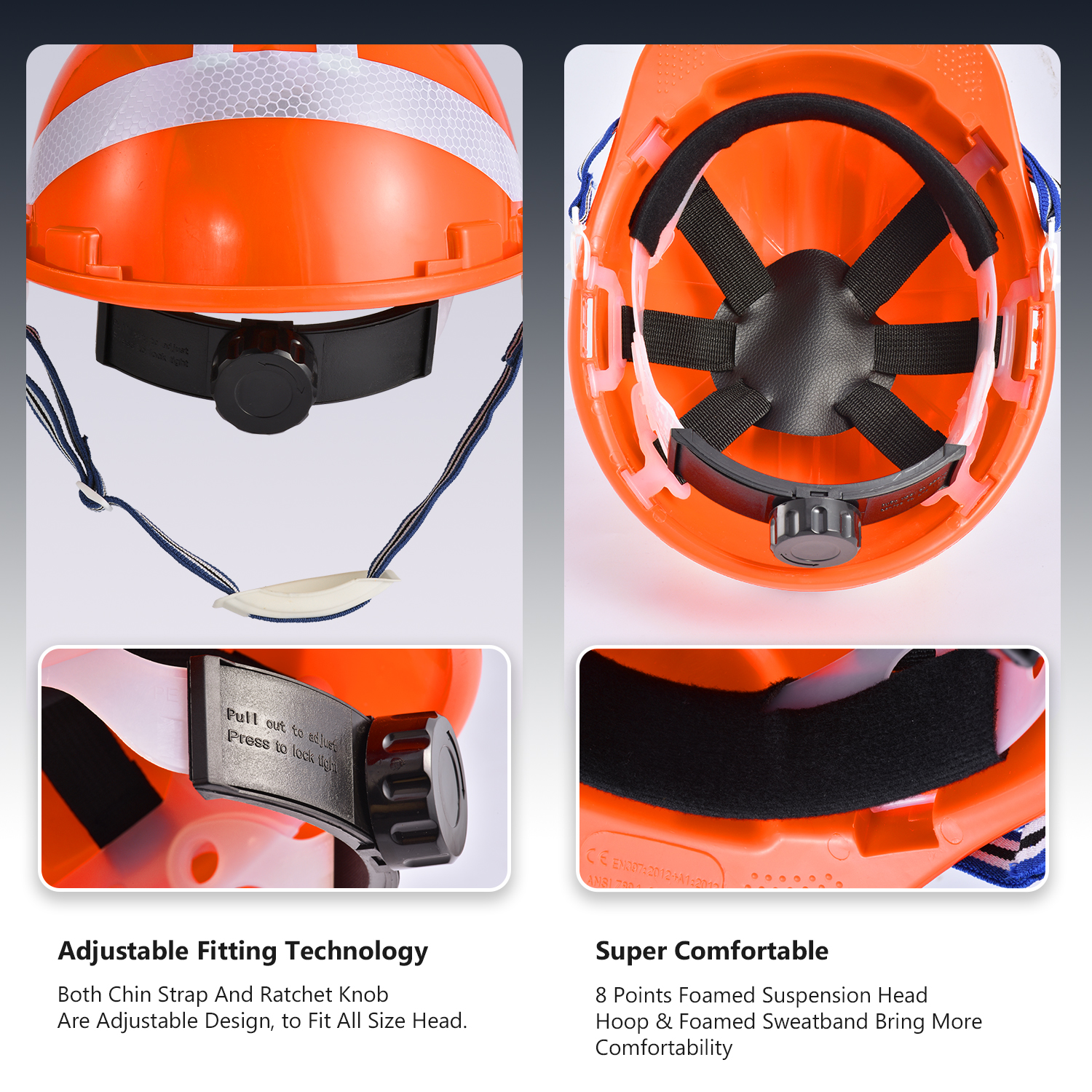 Industrieschutzhelm W-036 Orange