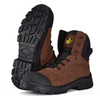 Hochwertiges Zip-Design Nubuck Cow Leatther Bauarbeit Stiefel M-8578 Brown