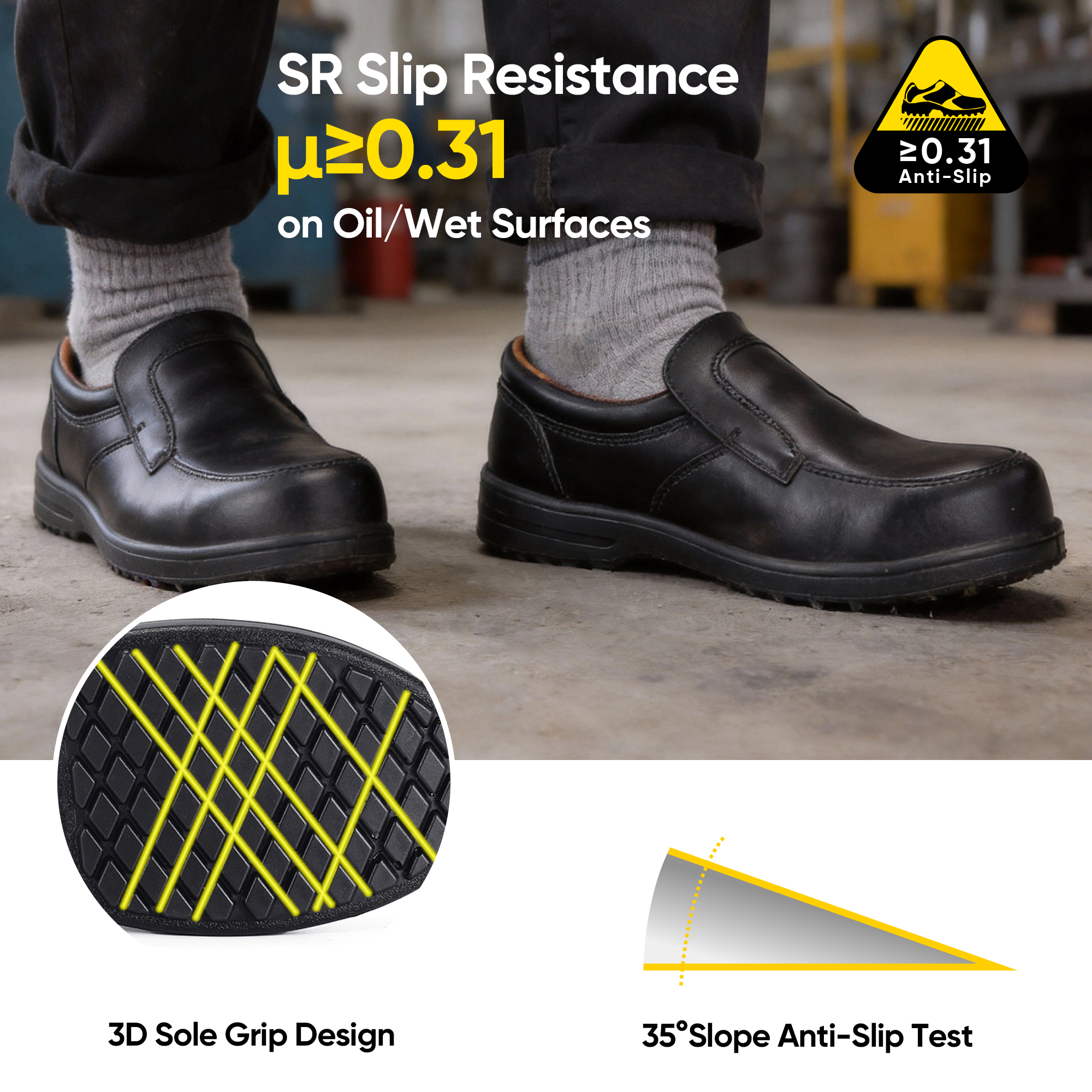 Leder-Sicherheitsschuhe für Führungskräfte und Manager L-7610