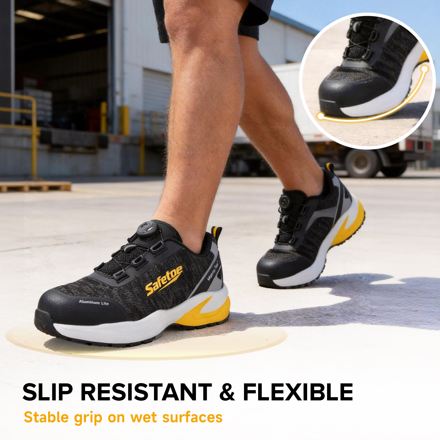 Sommer-Arbeitssicherheitsschuhe mit Aluminiumkappe, rutschfest, für Logistikarbeiter, L-7609, Gelb