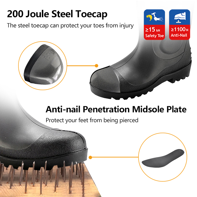 S5 Regensicherheitsstiefel W-6037 Schwarz
