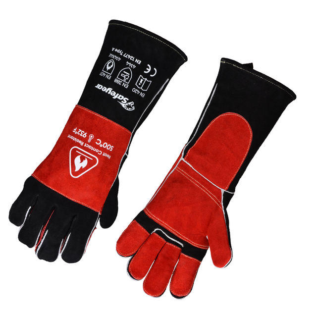 Laserschweißhandschuhe mit Lederheizungspflichten FL-1026
