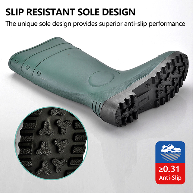 Wasserdichte PVC-Sicherheitsstiefel W-6037 Grün