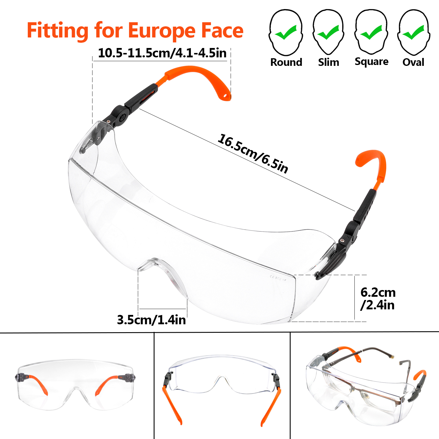 Fertige Schutzbrille für Überbrillen SG009