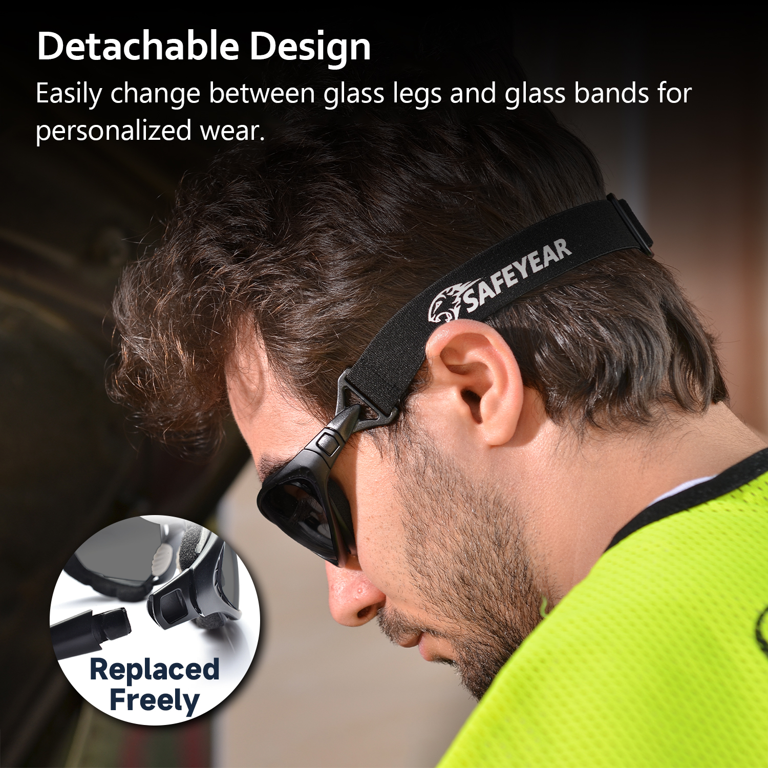 Schwarze Linsensicherheit Sonnenbrille SG002 Schwarz