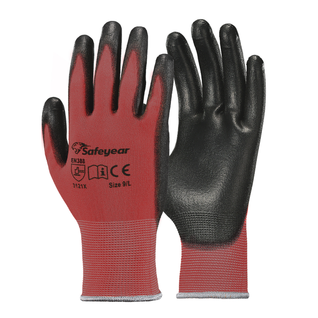 PU-beschichtete Hochleistungs-Arbeitshandschuhe PN8003 Rot