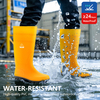 Berufsgummistiefel – Wasserdichte PVC-Arbeitsregenstiefel für den Einsatz im Freien und bei der Reinigung, Gelb